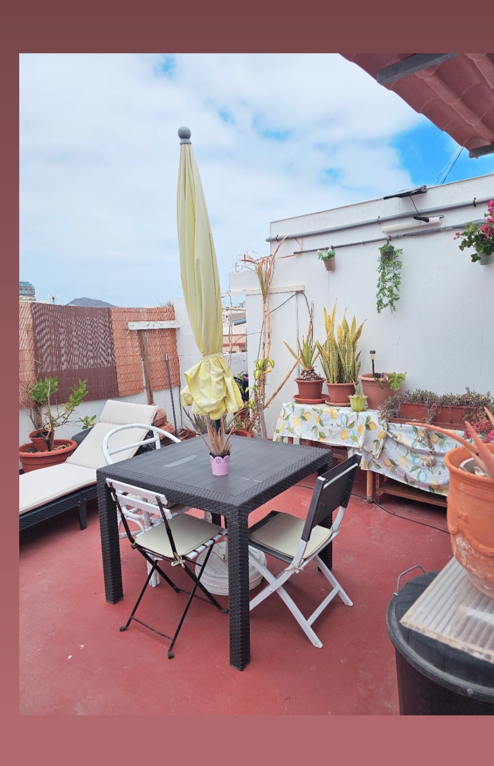Terraza privada del rooftop en Las Palmas